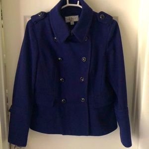 Navy cropped pea coat